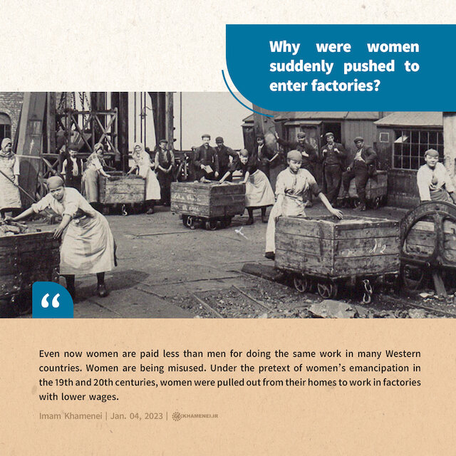 Why were women suddenly pushed to enter factories?